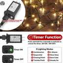 FairyGlim Christmas Lights Outdoor 100LED 33FT, Green Wire Connectable Christmas String Lights | 8 Modes Twinkle Fairy Lights Plug in with Timer, for Indoor Outside Xmas Trees Garden Party, Warm White
