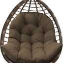 DANGHOOGY Egg Chair Cushion, Waterproof Outdoor Egg Replacement Cushions, Patio Chair Cushions for Outdoor Funiture, Thickened Hanging Chair Cushion, 35x47x7 Inches (Brown), Patio Furniture Cushion