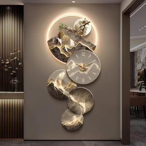 3D Wall Art Decor Clock, Large Wall Hanging Sculpture Painting with LED Light, Modern Home Decorative Wall Clock Art Decorations Lamp for Living Room Bedroom Entrance Office Decor
