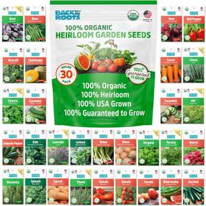 Back to The Roots Heirloom Organic, Non-GMO & USA Grown Seeds, 30ct Herb, Fruit, and Veggies