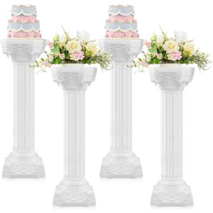4 Pcs Wedding Roman Column Greek Pillars Stand Plastic Wedding Pillars Columns for Ceremony Flowers Plant Holder for Ceremony Event Party (Vintage, 10.63 x 10.63 Inches)