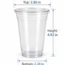 CALPAX 16 OZ PET PLASTIC CUPS WITH LIDS, CLEAR DISPOSABLE COLD DRINK CUPS, (200 PACK)