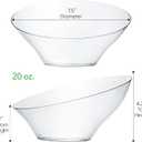 PLASTICPRO Disposable Angled Plastic Bowls Round Medium Serving Bowl, Elegant for Party's, Snack, or Salad Bowl, Clear Pack of 4