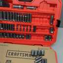 CRAFTSMAN Mechanic Tool Set 189 Pcs, 1/4, 3/8, 1/2 Socket Set with 72 Tooth Low Profile Ratchet, Steel 6 and 12 point Sockets, Wrenches, Hex Keys, Deep Sockets, Bits, Metric and SAE (CMMT12134)
