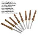 8-Pieces HSS Wood Turning Tools Lathe Chisel Set with Wooden Box