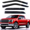 KPY Rain Guards Fit for 2015-2026 Ford F150 SuperCrew, Out-Channel Window Visor Vent Deflector 4PC, Truck Accessories for 2017-2026 F150 Raptor F250 F350 F450 F550 Super Duty Crew Cab (Full-Size Cabs)