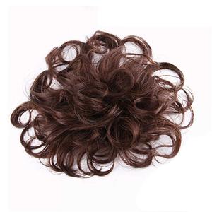 RemeeHi Short Curly Wavy Human Hair Toppers 4.7" x 4.7" Seamless Fluffy Replacement Clip in Hairpiece for Covering White Hair Toupee Wiglet Light Brown