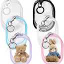 6 Pcs Clear Figure Display Bag with Keychain, Zipper Clear Display Case, Mini Doll Pouch for Figures Collectibles