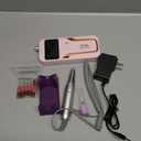 Portable Nail Drill Professional 35000 RPM, Rechargeable Electric Nail File Machine Cordless E-File for Acrylic Gel Polishing Removing with Bits Kit for Manicure Salon Home, Pink