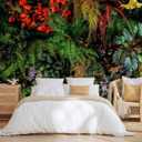 Jdayda Green Leaf Mural Peel and Stick WallpaperTropical