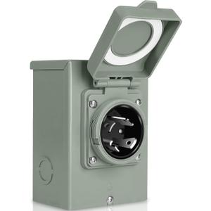 WELLUCK 30 Amp Generator Inlet Box - NEMA L14-30P Power Inlet Box for 3R 4-Prong Generator Cord, 125/250V, 7500W Weatherproof Outdoor 30a Power Inlet Box - ETL Listed, Best Partner in Emergencies