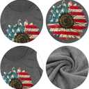 Independence Day Shirt for Women 4th of July Short Sleeve American Flag Shirt Sunflower Tee Tops (Gray, XL)