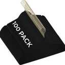 Simplify Slim Velvet Gold Hook Clothes Hangers 100 Pack | Non-Slip | Shirts | Suit | Pants | Dresses | Garments | Closet Storage & Organization | Durable | Black