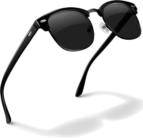 livho Rimless Trendy Polarized Sunglasses Men Women, Retro Sun Glasses for Men Women 2025, Semi Rimless UV Protection Shades