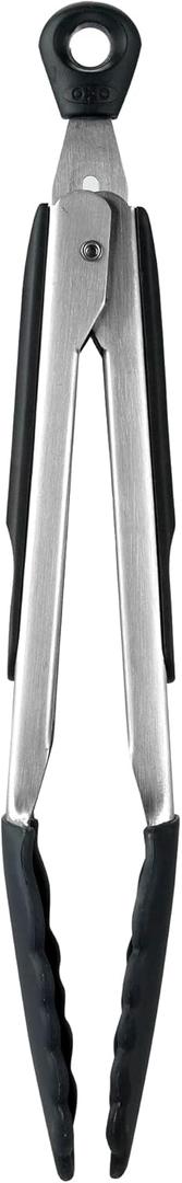 OXO Good Grips 9-Inch Tongs with Silicone Heads, Black (9-Inch)