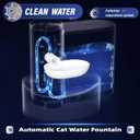 Cat Water Fountain - 3000ml Automatic Pet Drinking Fountain for Cats and Dogs, Ultra Quiet Pump, Water Level Window, No Filter Needed