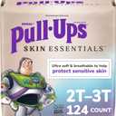 Pull-Ups Boys' Skin Essentials Potty Training Pants, Training Underwear, 2T-3T (16-34 lbs), 124 Ct (4 Packs of 31)