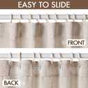 MIULEE Natural Linen Curtains 120 Inches Long 2 Panels, Back Tab Pleat Tape with Hooks Linen Textured Window Drapes for Bedroom Living Room Semi Sheer Light Filtering Neutral Farmhouse Cream Ivory, 50"W x 120"L