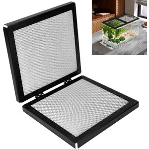 Braveboy Screen Cover for Hinged Door, for 10, 15 High, 20 X-Tall Gallon Aquariums & Glass Tanks, Black - Easy Ventilation