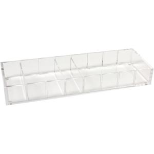 russell+hazel Acrylic Compartment Bloc, 12 x 4 x 1.5," 3 Moveable Dividers, 1 Count, 98141