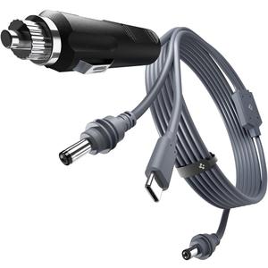 Spigen for Starlink Mini Cable 10FT/3M, 3 in 1 Power Cable Designed for Starlink Mini, Durable Waterproof Power Cable Accessories with Pin Plug/USB C 20V/ 5A (100W)/12-24V Car Charger - Gray