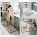 Yimobra Memory Foam Bathroom Rugs Sets 2 Piece - Super Soft Absorbent Quick Dry Bath Mat Set, Machine Washable Non Slip Floor Carpet for Tub Shower & Single Sink (17x24 & 31.5x20 Inch, Beige)