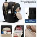 LIGHT FLIGHT Travel Backpack for Women, 15.6 Inch Laptop Backpack with USB Charging Hole, Water Resistant College Bookbag, Large Capacity Black Computer Backpacks for Work, Black