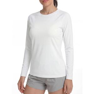 Women's Sun Protection Shirts UV SPF UPF 50+ Long Sleeve Rash Guard Fishing Running Quick Dry Lightweight White