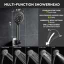 Veken 11.8" Rain Shower Head with Handheld, High Pressure Handheld Shower Heads with Multi Spray Modes, Rainfall Combo with 15" Metal Extension Arm,Detachable Dual Shower, Long 6 ft. Hose,Matte Black