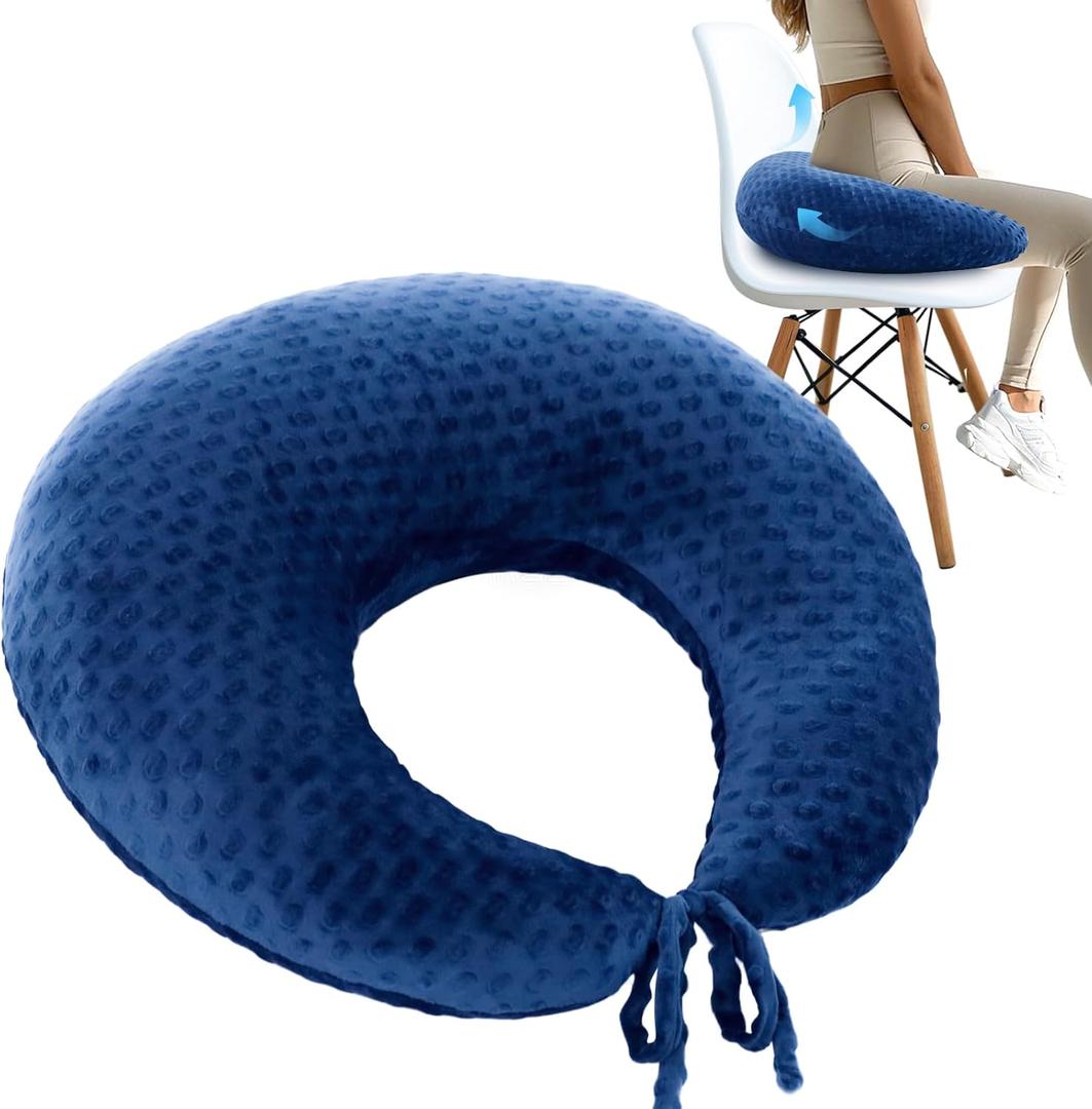 BBL Pillow After Surgery for Butt Sleeping Sitting, Driving Donut Hemorrhoid Pillow, Seat Support Hip Cushion, Cotton BBL Post Surgery Recovery Must Haves (Dark Blue)