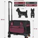 FOXFOCUS 18"x11"x11"Airline Pet Carrier with Wheels for Small Dogs, Red