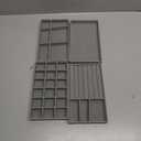 Velvet Drawer Jewelry Organizer Tray, Small Flat Jewelry Organizer for Drawer, Dresser Stacking Display Inserts for Jewelry Accessories in Dresser, Grey, Set of 8