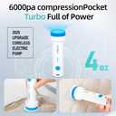 Cordless Electric Vacuum Pump for Vacuum Storage Bags Travel Air Pump, Portable USB Rechargeable Seal & Compression Bag Pump for Clothes, Blankets & Bedding (Storage Bags Not Included)