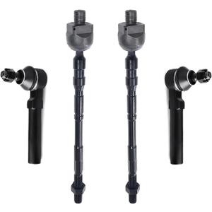 4pc Front Inner and Outer Tie Rod Ends for Subaru Forester 2003-2008/ Impreza 2004-2011/ Legacy 2010-14/ Outback 2010-14, Steering Tie Rod End Kit for Saab 9-2X 2005-2006, ES3712 EV800049 Tie Rod Ends