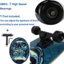 31 inch Pro Skateboard Complete,7 Layer Maple Wood Double Kick Concave Skateboards, Tricks Skateboards for Teens, Beginners, Girls, Boys, Kids, Adults (Pray)