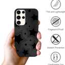 2 x Cute Cool Star Phone Case for Samsung Galaxy S23 Ultra 5G 6.8", Aesthetic Coquette Black Pattern Print Design Case Soft Slim Shockproof TPU Protective Funda Cover for Women Girls