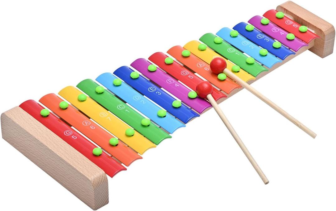 LIEKE Xylophone 15 Tones Glockenspiel Musical Instrument Toy Gift for kids