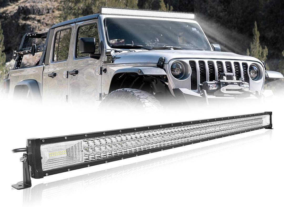 SKYWORLD Led Light Bar 50 inch Straight 648W Spot Flood Combo Off-Road Lights Bar IP67 Fog Lamp IP67 Waterproof Work Lights Bar for Trucks Tractor Harvester Boat Trailer Driving Lamp 6000K 1PCS
