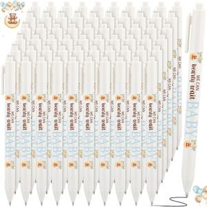 Kisston 60 Pcs Baby Shower Pens Favors Gifts Bulk for Guests Neutral Gender Reveal Favors Baby Shower Prizes Souvenirs Keepsakes Gift Bags Supplies(Bear)