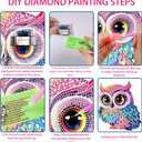 YIYIAH Diamond Art Kits for Adults Colorful Owl Statues Desk Placement Ornament - 5D Diamond Painting Diamond Art Kits Paintings for Beginners - DIY Diamond Art Home Decor Birthday Gifts for Women