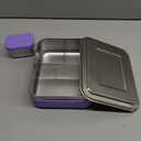 WeeSprout 18/8 Stainless Steel Bento Box (Large) - 3 Compartment Metal Lunch Box, for Kids & Adults, Bonus Dip Container, Fits in Lunch & Work Bags, Dishwasher & Freezer Friendly