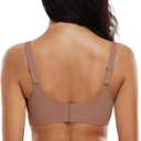 OEAK Womens Wireless Jelly Bras Push Up Bralette Full Coverage No Underwire Bra Comfortable Everyday Seamless Tshirt Bras (Beige, XXL)
