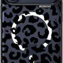 MOSNOVO for iPhone 17 Pro Max Case | Compatible with Magsafe | Military Grade 10ft Drop Tested | Camera Control | Clear Black with Clear - Black Leopard Print Design