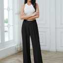 Betusline Women's Wide Leg High Waisted Dress Pants Business Casual Straight Office Trousers for Women, 1#Black, XXX-Large (Black, XXXL)