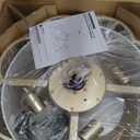 Gold Fandelier Ceiling Fans with Lights, 20" Mid Century Boho Chandelier Ceiling Fan Remote Control with 6 Speeds for Bedroom, Nursery, Living Room