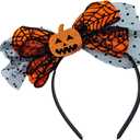 2 x ZHENNAN Halloween Headbands Pumpkin Bow Hair Bands Happy Halloween Party Decorations Hair Accessories for Women Girls