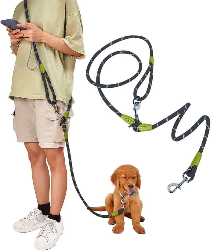 pawstrip Hands Free Dog Leash Crossbody Dog Running Leash Handsfree Pet Rope for Hiking Training Heavy Duty Reflective Pet Walking Belt (Black)