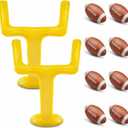 Meooeck 10 Pcs Football Party Supplies Kit,2 Inflatable 70.8'' Jumbo Football Goal Post and 8 Blow Up Footballs for Tailgate Outdoor Celebrations & Themed Day Party Game