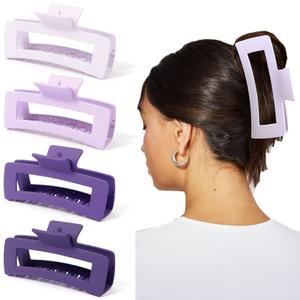 Ahoney 5 Inch Extra Large Claw Clips Big Hair Clips for Thick Long Hair, XL Giant Claw Clip Strong Hold Oversized Clip, Matte Banana Jumbo Jaw Clips, Hair Accessories for Women (Purple)