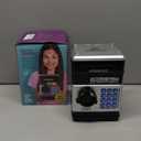 Piggy Bank for Kids - Electronic Money Saving Box w/Code- ATM Safe - Toy Coin Bank - Christmas Boys Toys for Age 3, 4, 5, 6, 7, 8, 9 - Birthday Gifts for 8, 9, 10, 11, 12 Year Old Boy and Girl (Black & Silver)